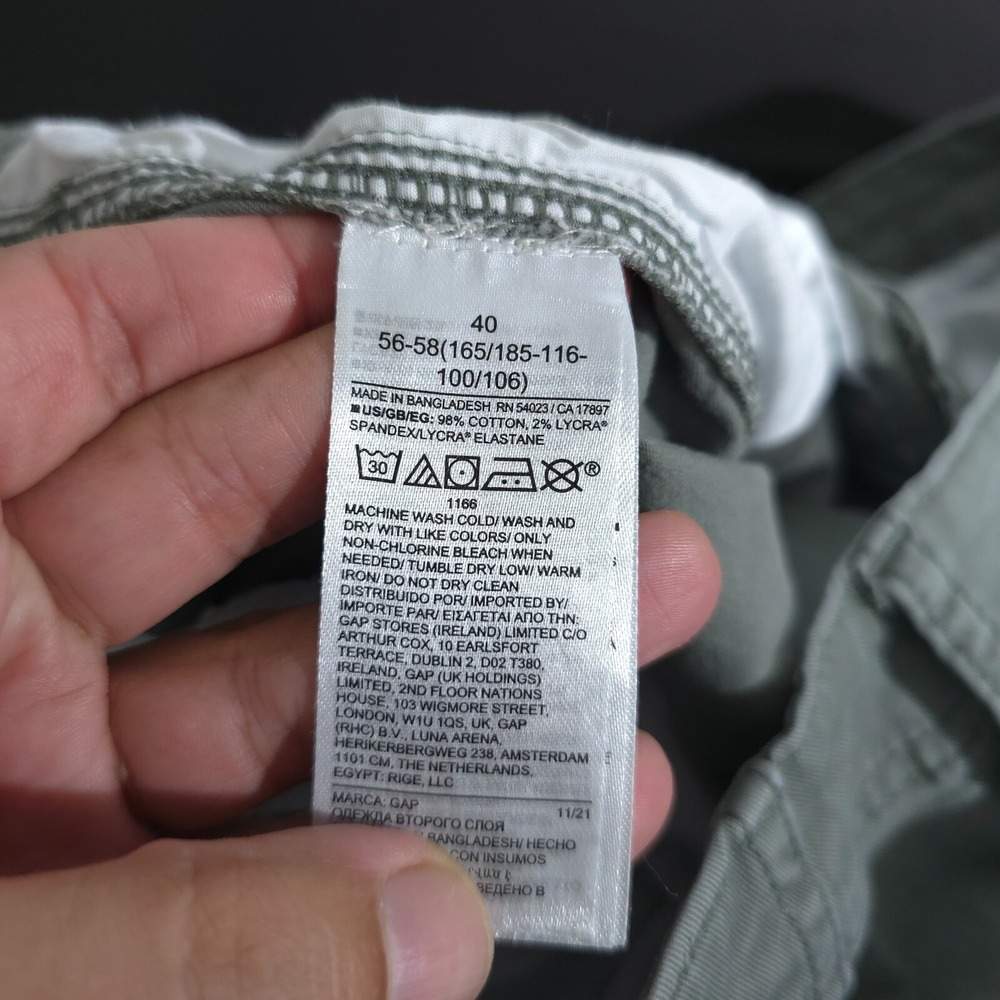 Gap Cargo Shorts Men's 4o Green Cotton Vintafli Solid Pockets VTG Carpenter Y2K - Picture 14 of 16